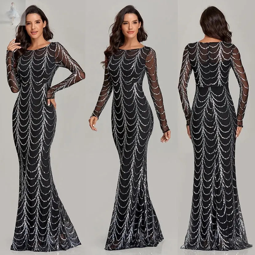 Sequins Women Maxi Dresses Long Sleeve Female Party Dresses  Sequins Women Maxi Dresses Long Sleeve Female Party Dresses Sequins Women Maxi Dresses Long Sleeve Female Party Dresses Sequins Women Maxi Dresses Long Sleeve Female Party Dresses