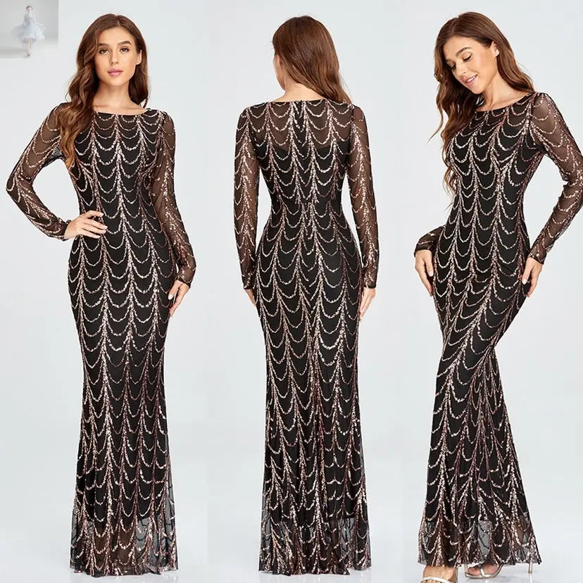 Sequins Women Maxi Dresses Long Sleeve Female Party Dresses  Sequins Women Maxi Dresses Long Sleeve Female Party Dresses Sequins Women Maxi Dresses Long Sleeve Female Party Dresses Sequins Women Maxi Dresses Long Sleeve Female Party Dresses