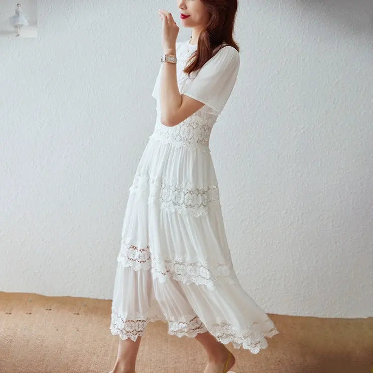 Summer Texture Cotton Ruffled Long Dress Heavy Embroidery Dress  Summer Texture Cotton Ruffled Long Dress Heavy Embroidery Dress Summer Texture Cotton Ruffled Long Dress Heavy Embroidery Dress Summer Texture Cotton Ruffled Long Dress Heavy Embroidery Dress Zenzi Style