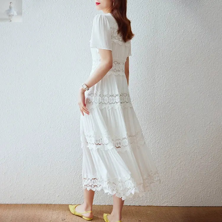 Summer Texture Cotton Ruffled Long Dress Heavy Embroidery Dress  Summer Texture Cotton Ruffled Long Dress Heavy Embroidery Dress Summer Texture Cotton Ruffled Long Dress Heavy Embroidery Dress Summer Texture Cotton Ruffled Long Dress Heavy Embroidery Dress Zenzi Style