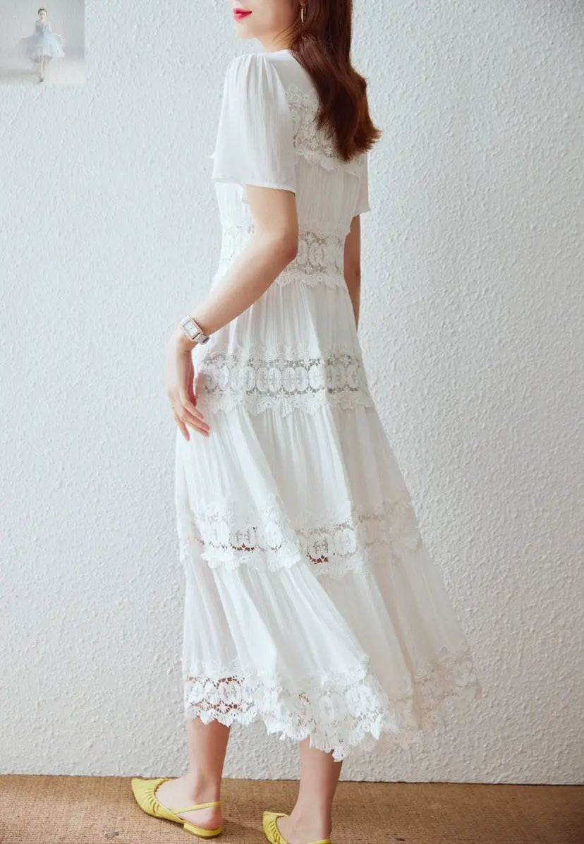 Summer Texture Cotton Ruffled Long Dress Heavy Embroidery Dress  Summer Texture Cotton Ruffled Long Dress Heavy Embroidery Dress Summer Texture Cotton Ruffled Long Dress Heavy Embroidery Dress Summer Texture Cotton Ruffled Long Dress Heavy Embroidery Dress Zenzi Style