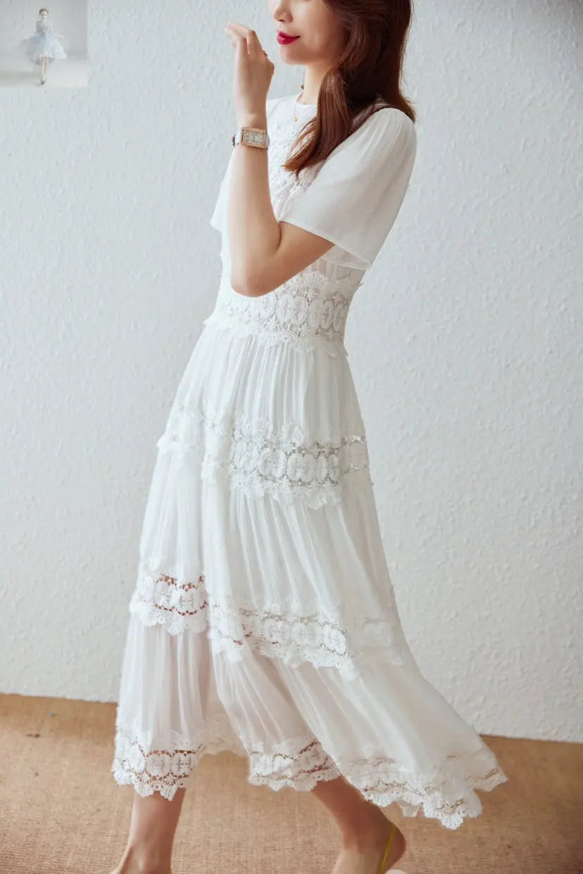 Summer Texture Cotton Ruffled Long Dress Heavy Embroidery Dress  Summer Texture Cotton Ruffled Long Dress Heavy Embroidery Dress Summer Texture Cotton Ruffled Long Dress Heavy Embroidery Dress Summer Texture Cotton Ruffled Long Dress Heavy Embroidery Dress Zenzi Style