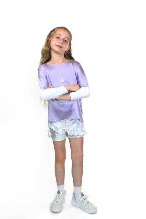 Emma, unicorn holographic short Skort