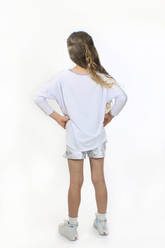 Emma, unicorn holographic short Skort