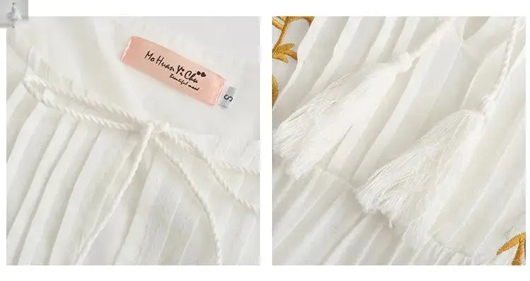 V-neck Embroidered Loose Dress Embroidered Long Skirt  V-neck Embroidered Loose Dress Embroidered Long Skirt V-neck Embroidered Loose Dress Embroidered Long Skirt V-neck Embroidered Loose Dress Embroidered Long Skirt