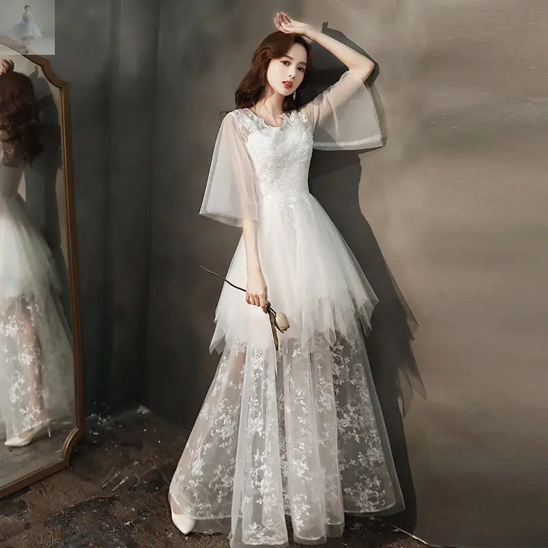 White Evening Dress Female Party Temperament - Zenzi Style