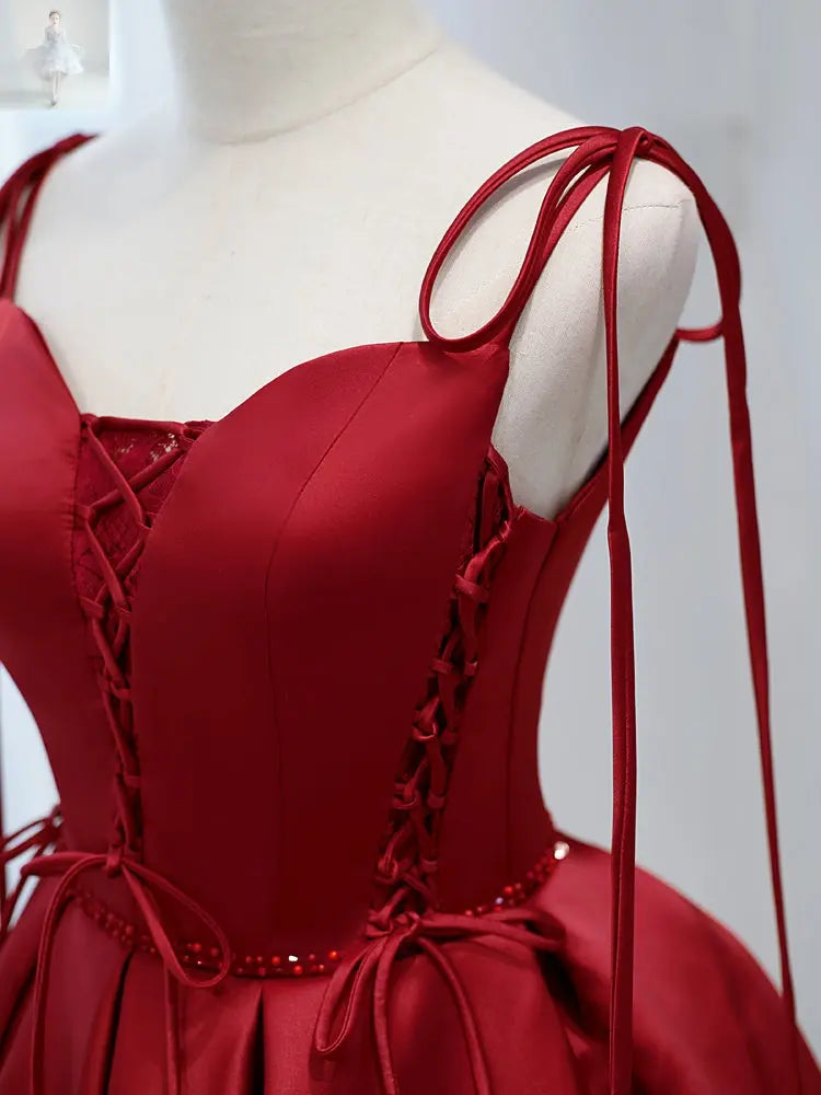 Wine Red Satin Lady's Slimming Annual Meeting Light Luxury Dress  Wine Red Satin Lady's Slimming Annual Meeting Light Luxury Dress Wine Red Satin Lady's Slimming Annual Meeting Light Luxury Dress Wine Red Satin Lady's Slimming Annual Meeting Light Luxury Dress Zenzi Style