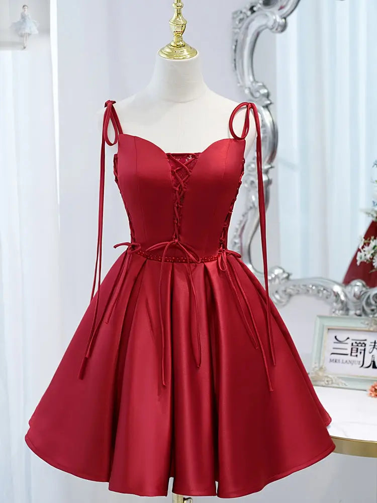 Wine Red Satin Lady's Slimming Annual Meeting Light Luxury Dress  Wine Red Satin Lady's Slimming Annual Meeting Light Luxury Dress Wine Red Satin Lady's Slimming Annual Meeting Light Luxury Dress Wine Red Satin Lady's Slimming Annual Meeting Light Luxury Dress Zenzi Style