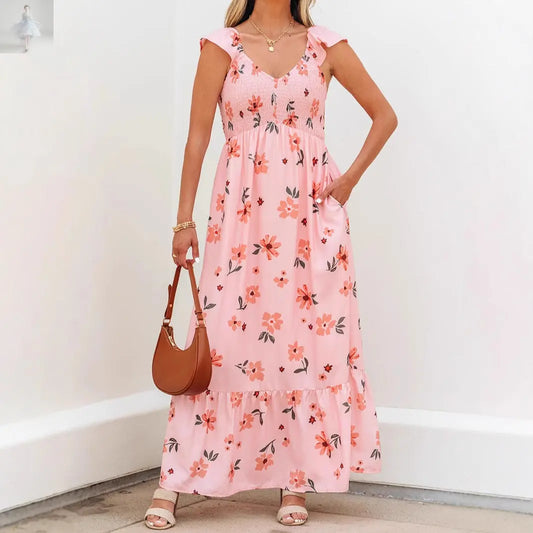 Women's Long Dress Summer New V-neck Dress  Women's Long Dress Summer New V-neck Dress Women's Long Dress Summer New V-neck Dress Women's Long Dress Summer New V-neck Dress Zenzi Style