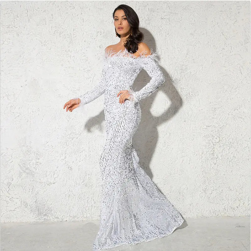 Off-the-shoulder Fishtail Party Formal Dress 
