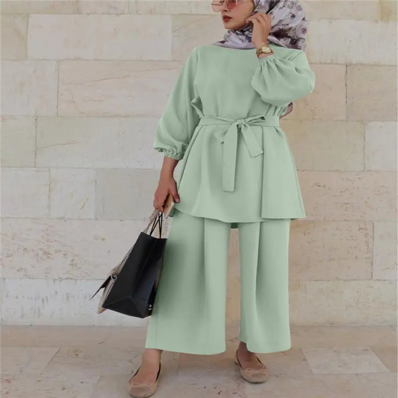 Mubarek Two-pieces Muslim Sets Abaya Turkey Hijab Dress Caftan Kaftans 