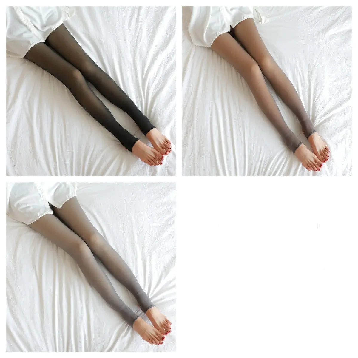 Fake Translucent Plus Size Leggings Fleece Lined Tights Fall 
