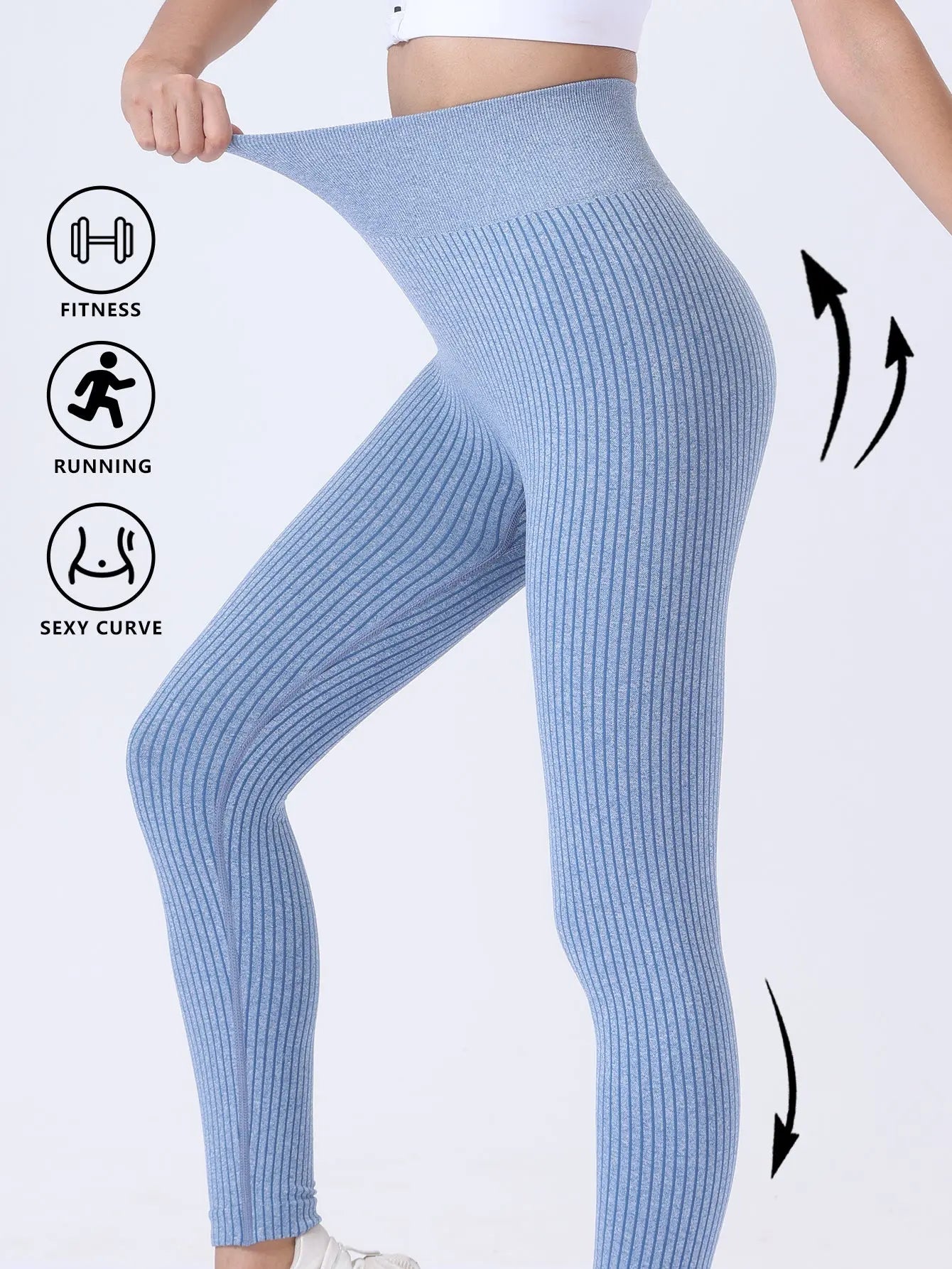 Leggings For Women Ribbed Seamless Leggings Yoga Pants Women Workout Pants 