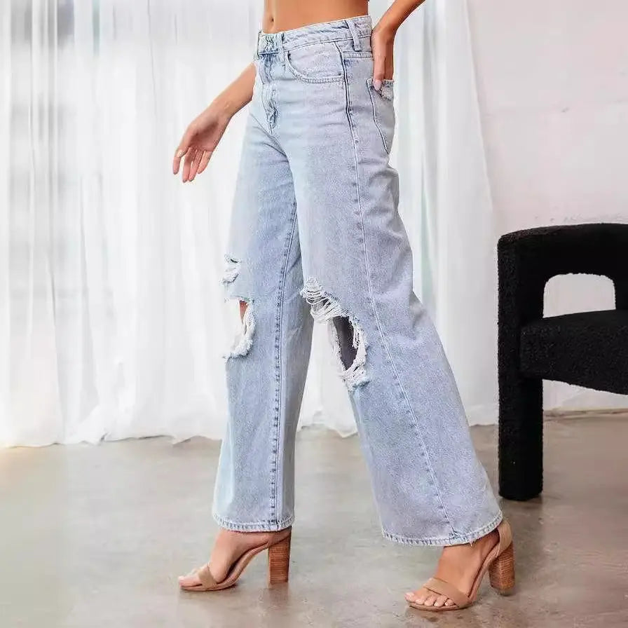 Ripped Slimming Jeans For Women 