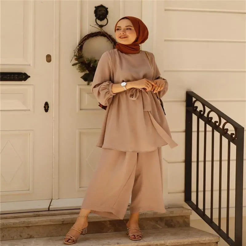 Mubarek Two-pieces Muslim Sets Abaya Turkey Hijab Dress Caftan Kaftans 