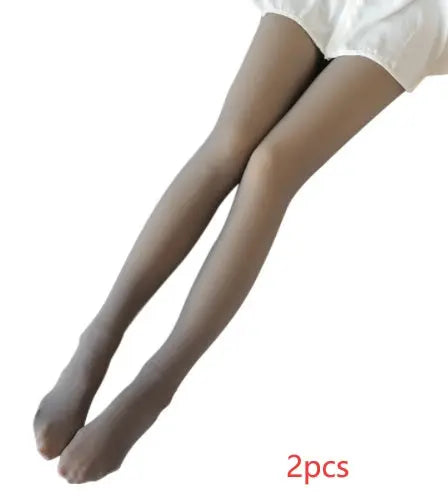 Fake Translucent Plus Size Leggings Fleece Lined Tights Fall 