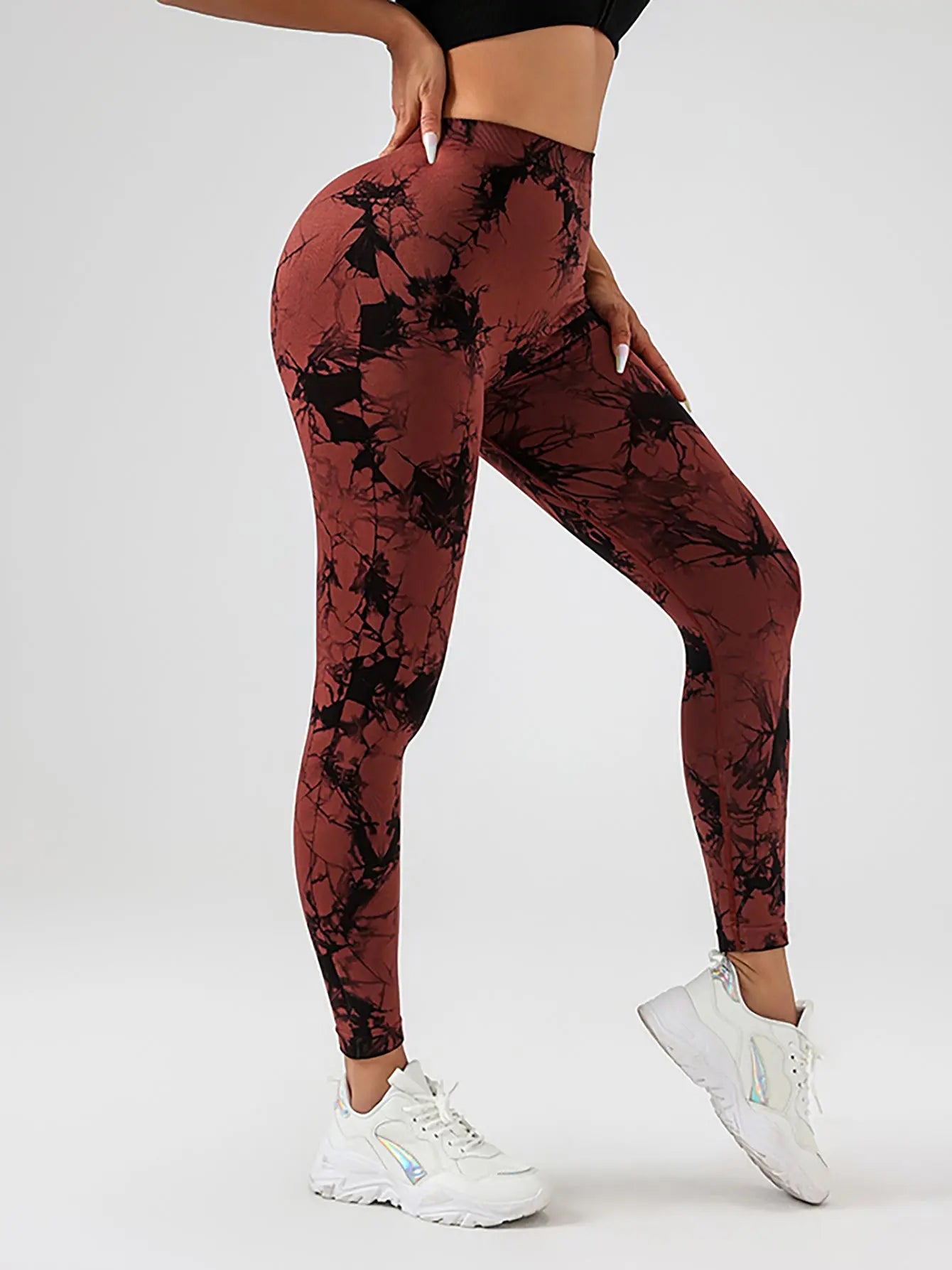 3 Pack Women's Scrunch Workout Leggings, High Waisted Butt Lifting Tie-dye V Back Waist Seamless Gym Yoga Leggings, Workout Leggings For Women Jada Leggings 