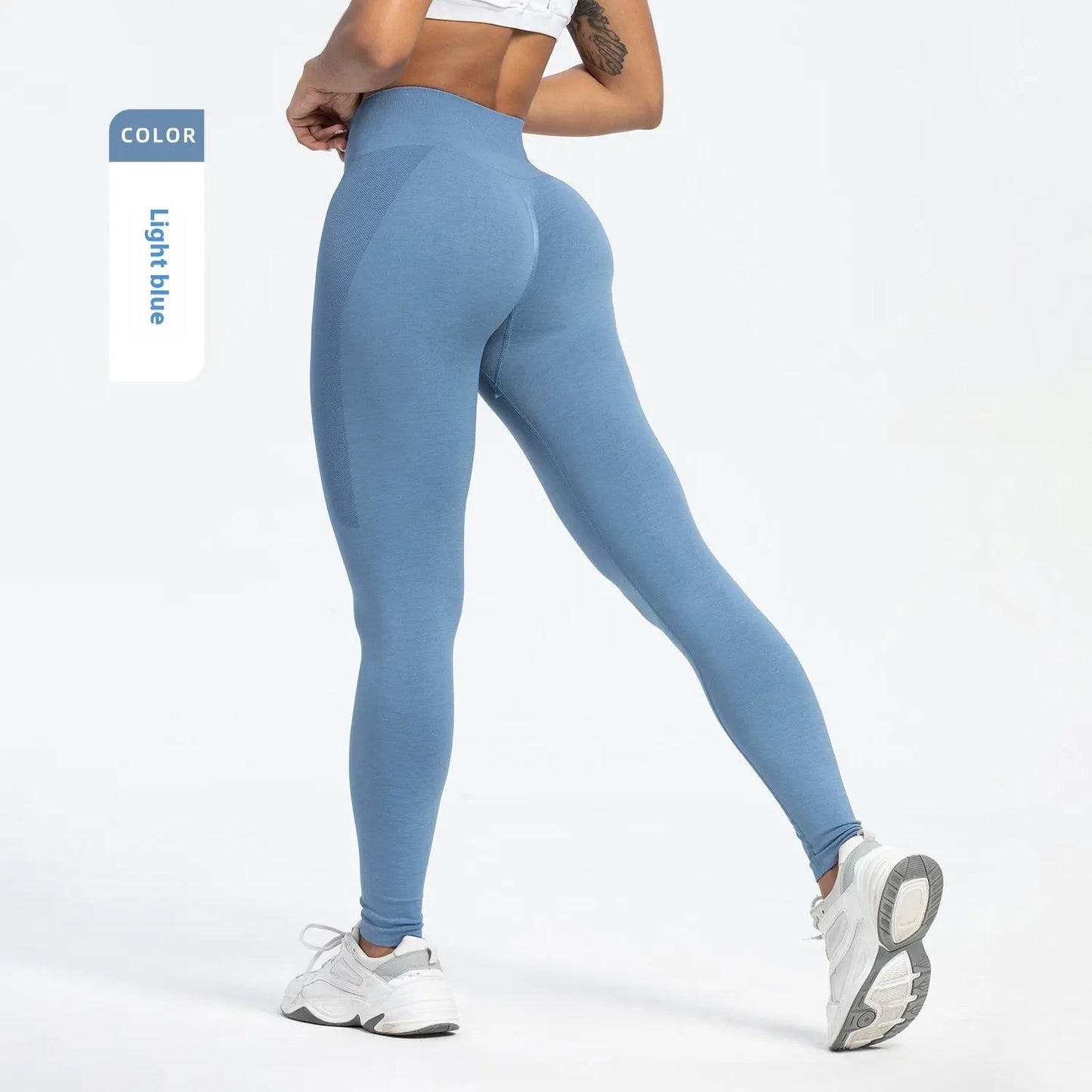 Women's Sports Fitness Pants Seamless Hip Raise High Waist Yoga Pants 