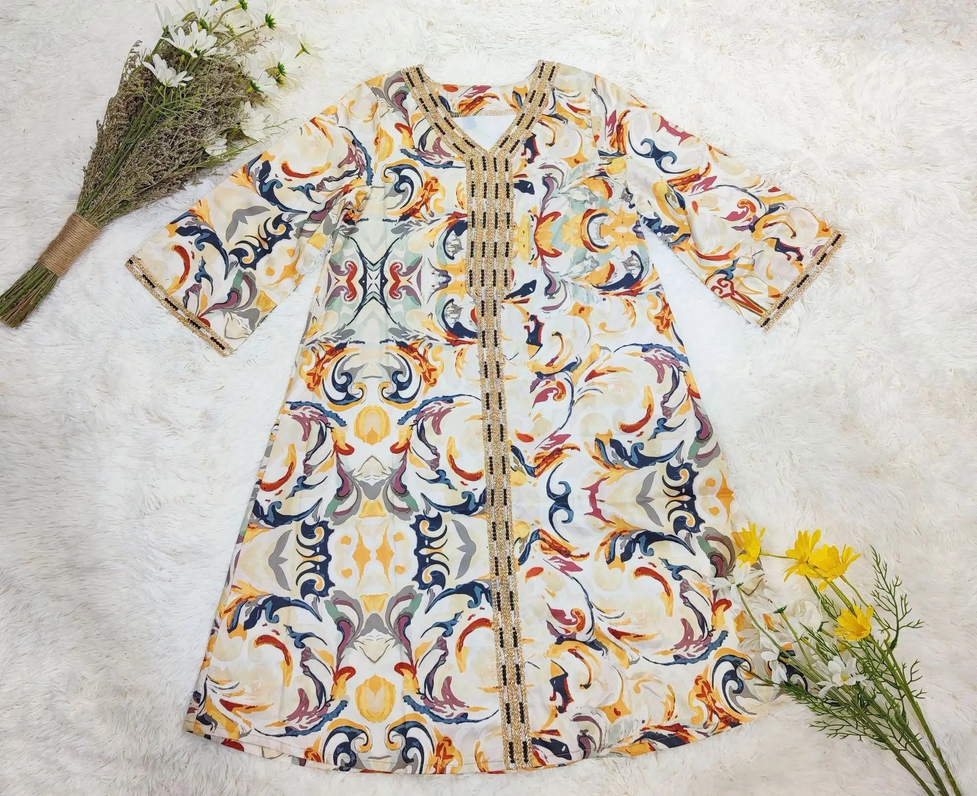 Printed Robe Muslim Mother And Daughter Abaya European Beauty Big Boy 