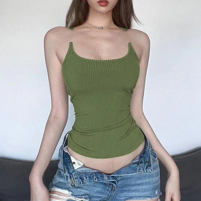Y2K Invisible Camisole Vest Ins Fashion Slim U-neck Top Summer Women's Clothing 