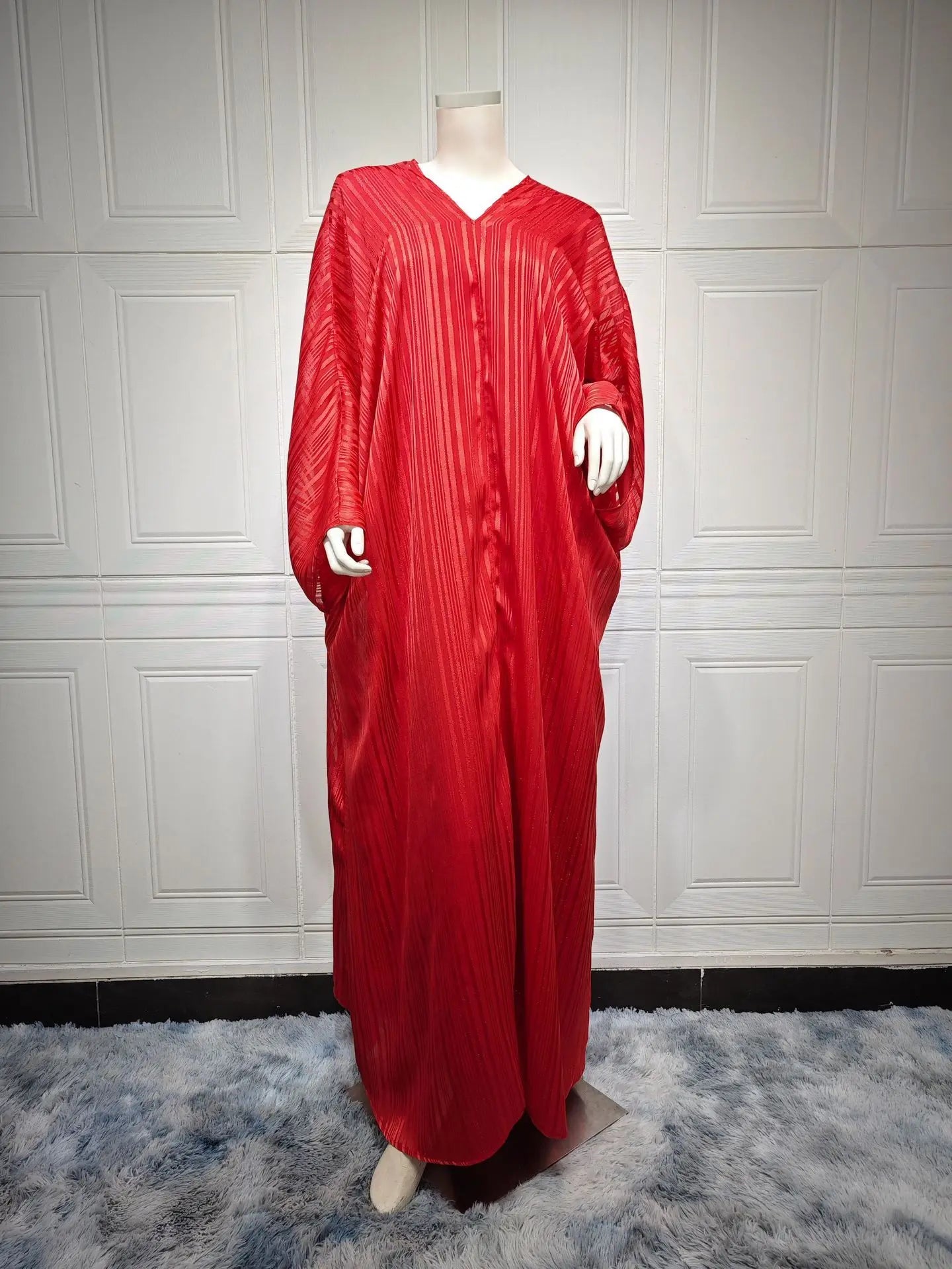 Muslim Abaya Fashion Dress Black Robe Shiny Figured Cloth Robe Two-piece Set 