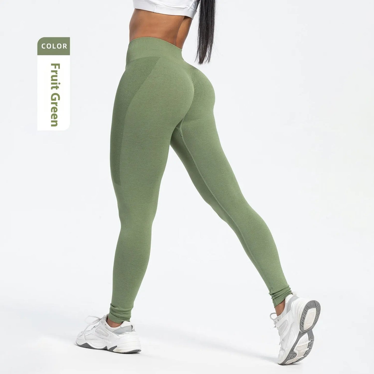 Women's Sports Fitness Pants Seamless Hip Raise High Waist Yoga Pants 