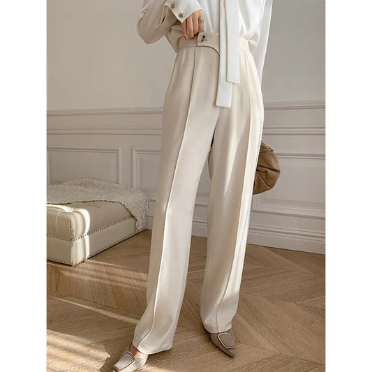 Women's High Waist Straight Loose Slim Pants 