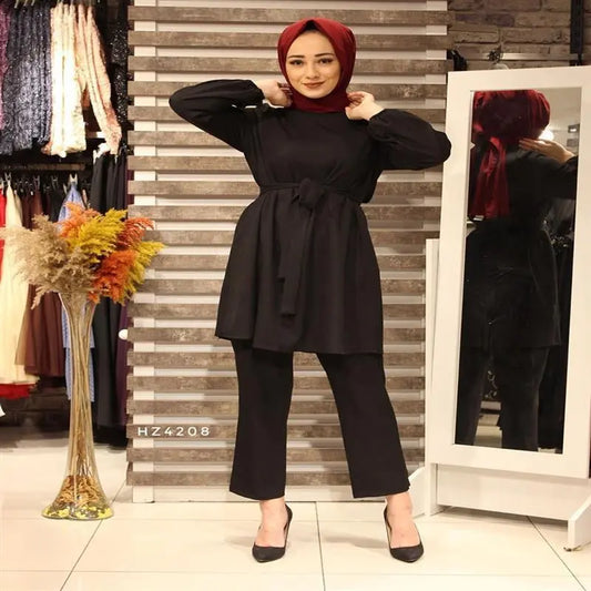 Mubarek Two-pieces Muslim Sets Abaya Turkey Hijab Dress Caftan Kaftans 