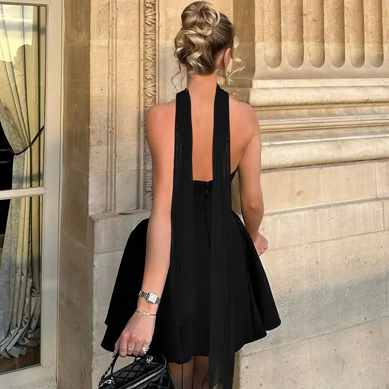 Sexy Tube Top Dress With Back Zipper Design Ins Fashion Short Dress For Party Clothing Women 