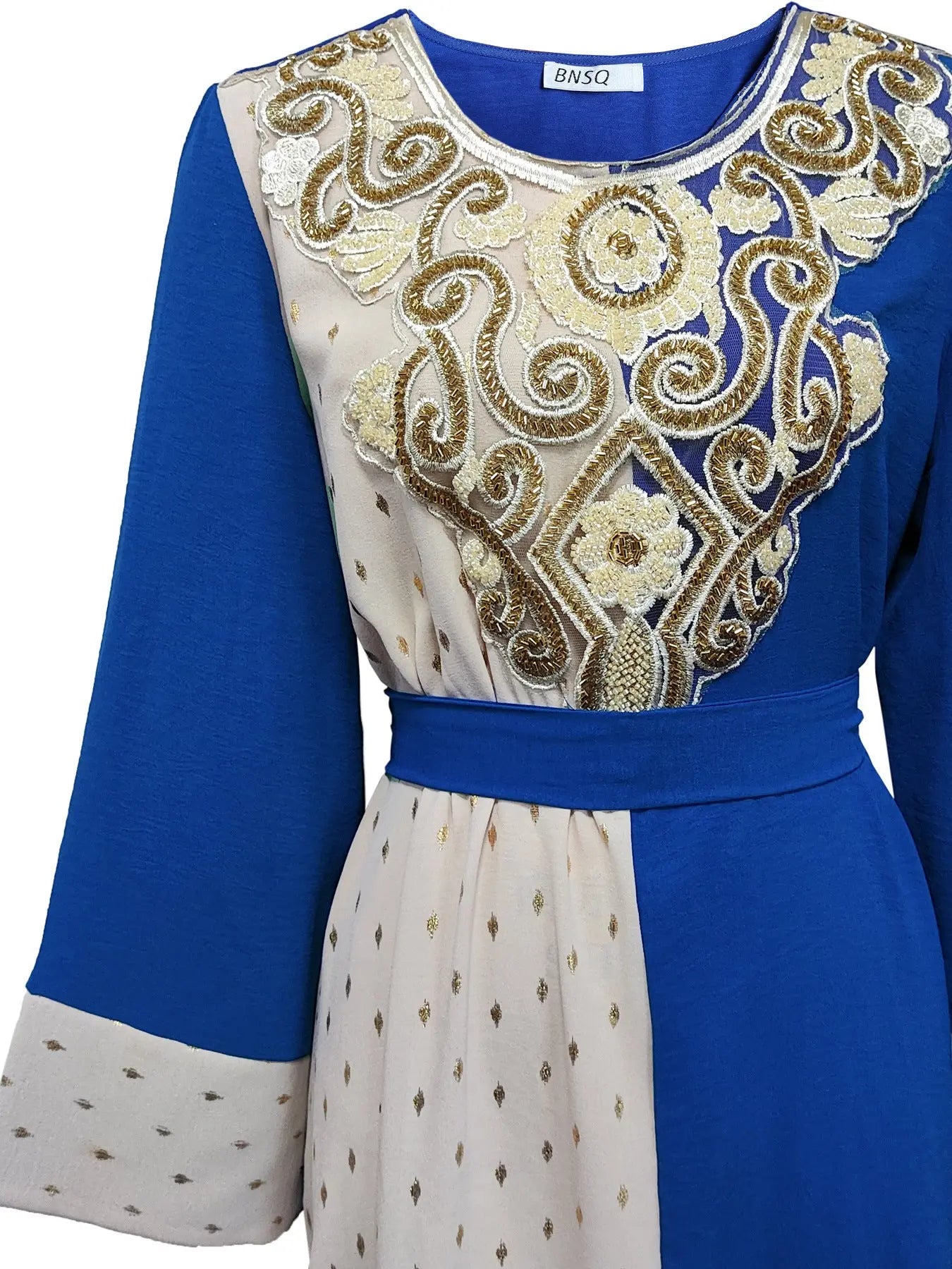 Embroidery Applique Muslim Tunic Robe Dress 