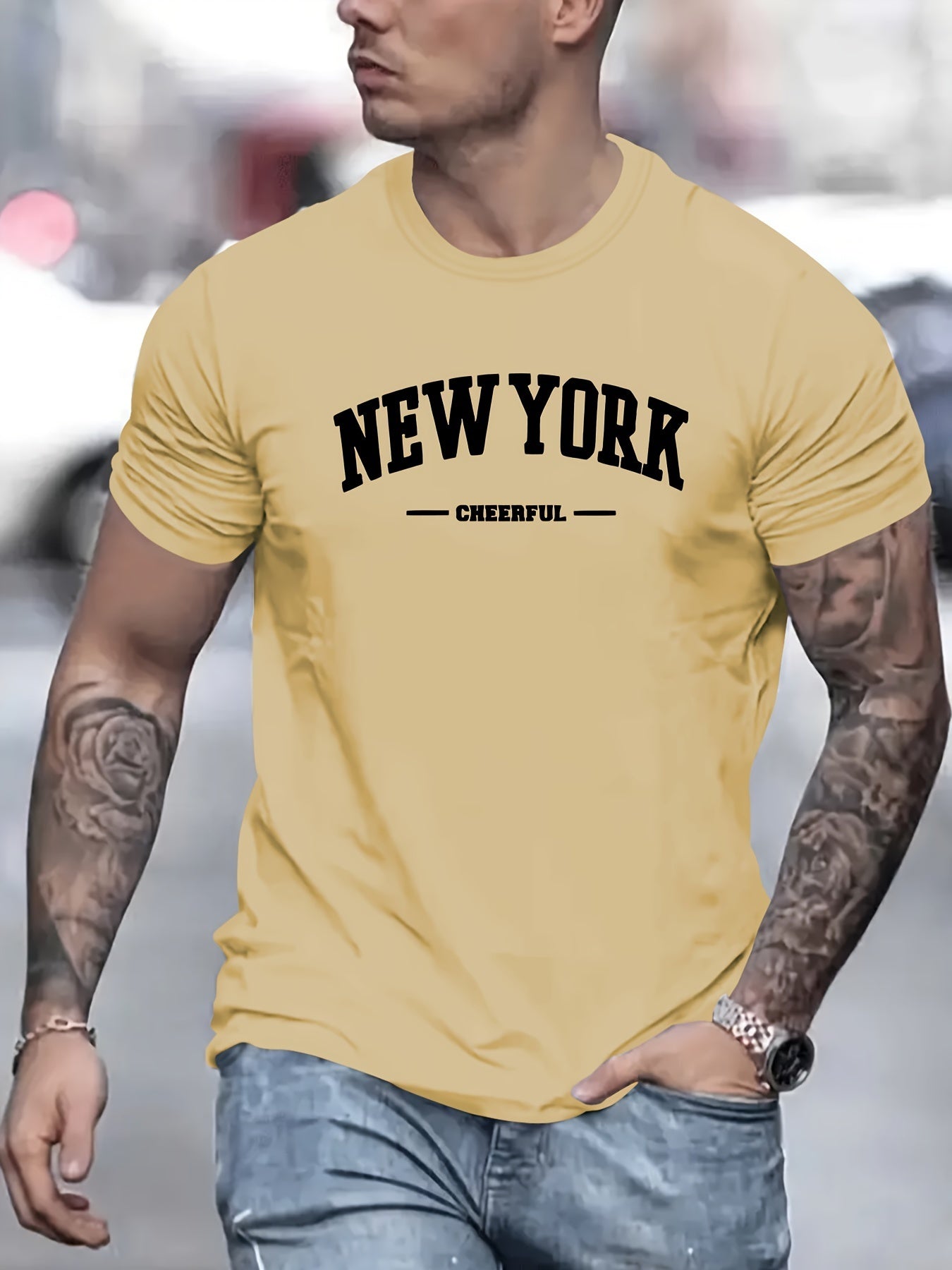 Men's Casual Short Sleeve T-shirt | New York Creative Printed