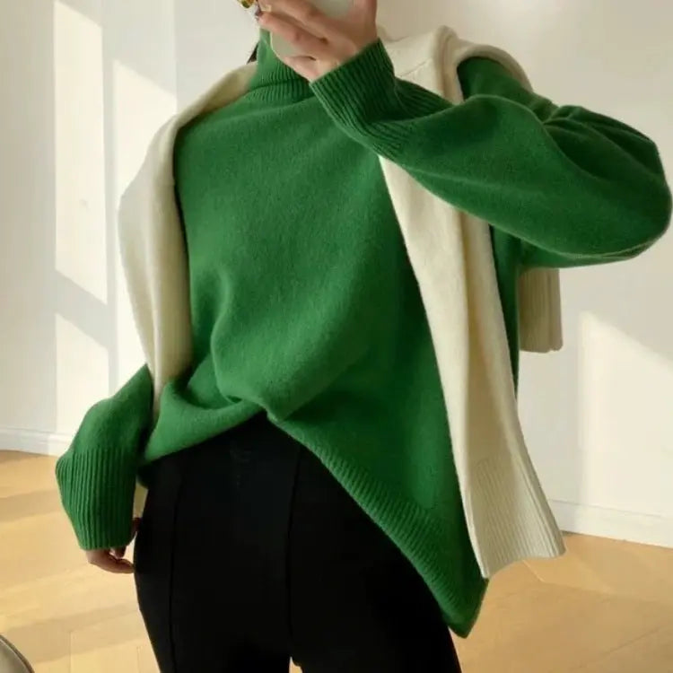 Women's Turtleneck Autumn And Winter Thickening Inner Wear Base Cashmere Sweater Sweater 