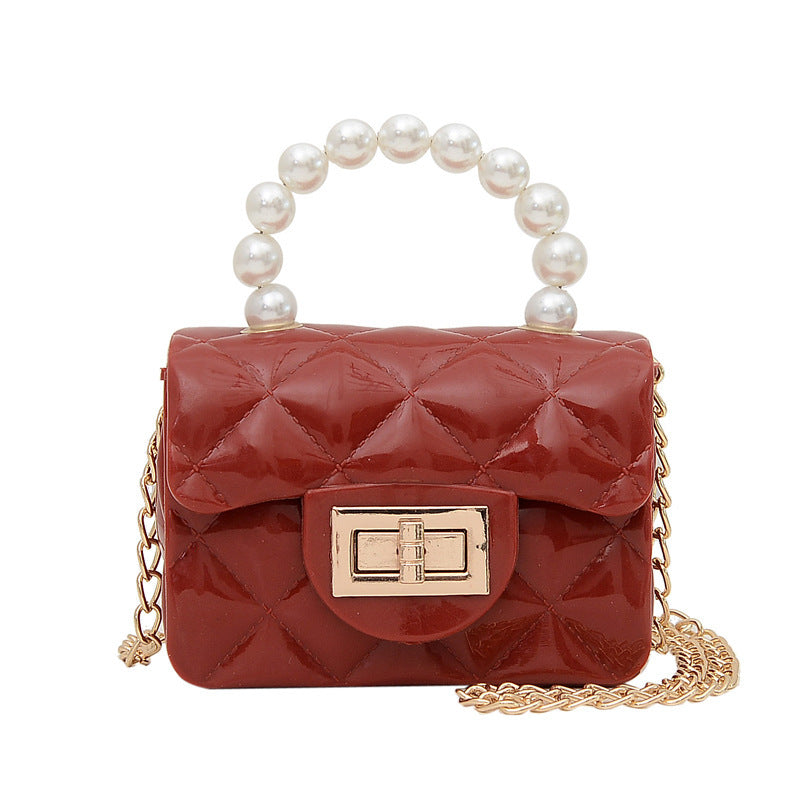 Summer New Pearl Hand Chain Small Square Bag