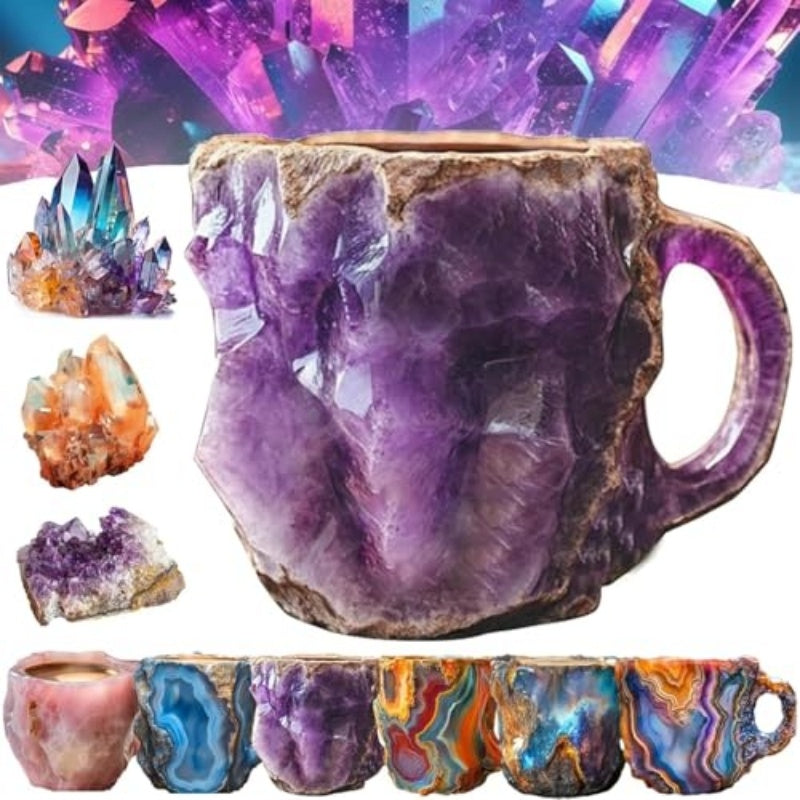 Crystal Coffee Mugs With Handles Elegant Fake Mineral Crystal Cup