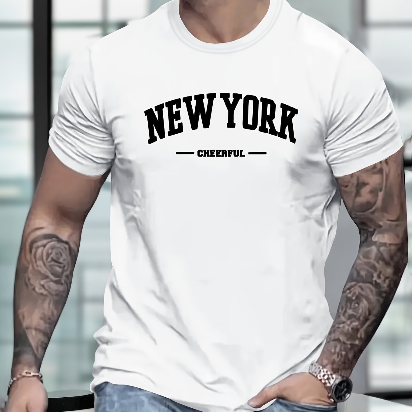 Men's Casual Short Sleeve T-shirt | New York Creative Printed