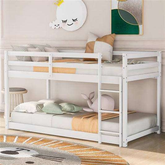 Bunk Bed With Ladder, White