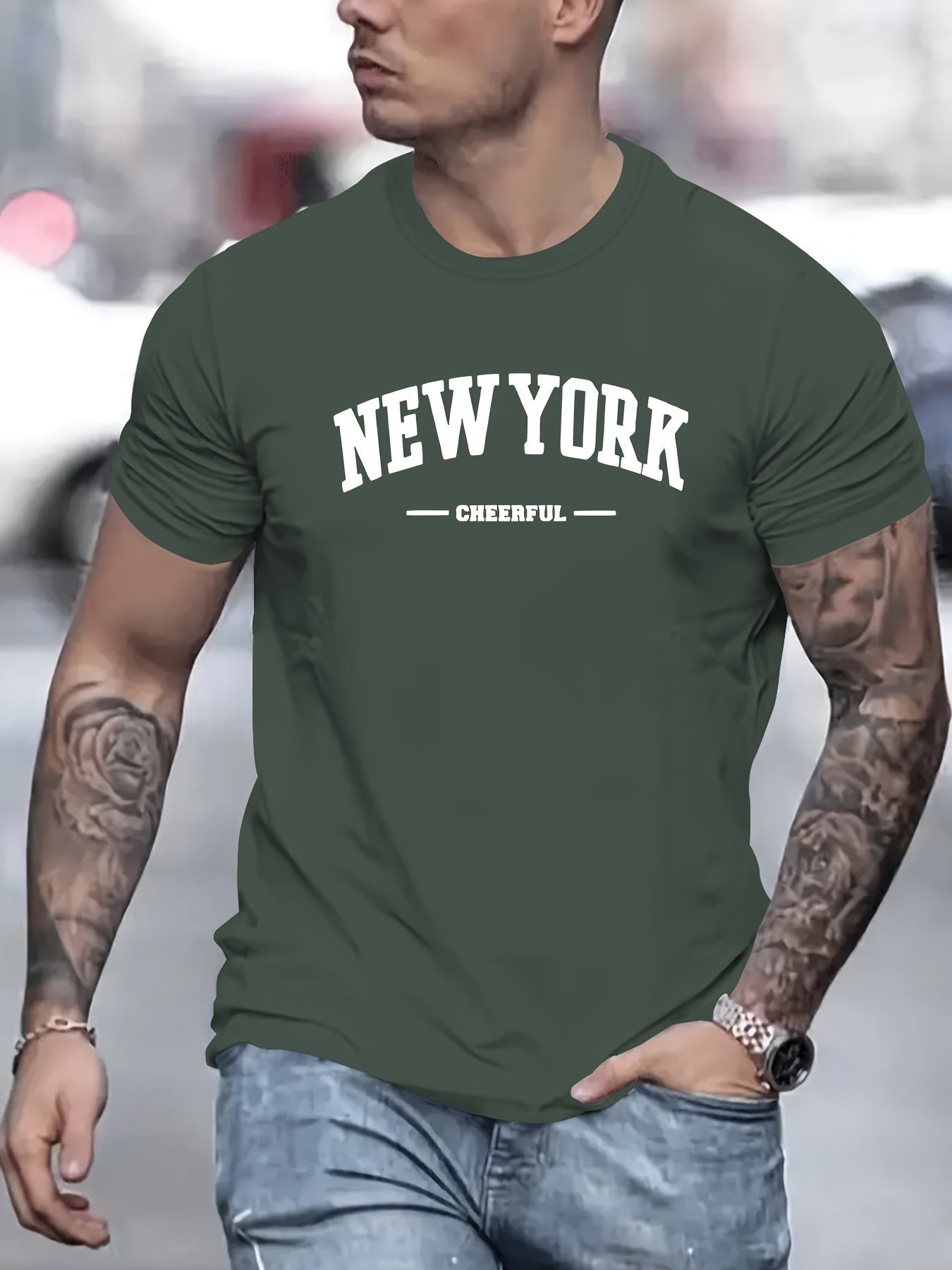 Men's Casual Short Sleeve T-shirt | New York Creative Printed