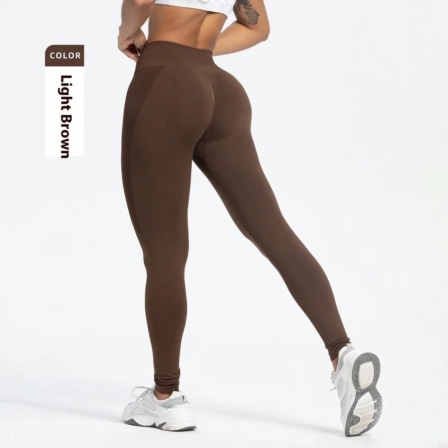 Women's Sports Fitness Pants Seamless Hip Raise High Waist Yoga Pants 