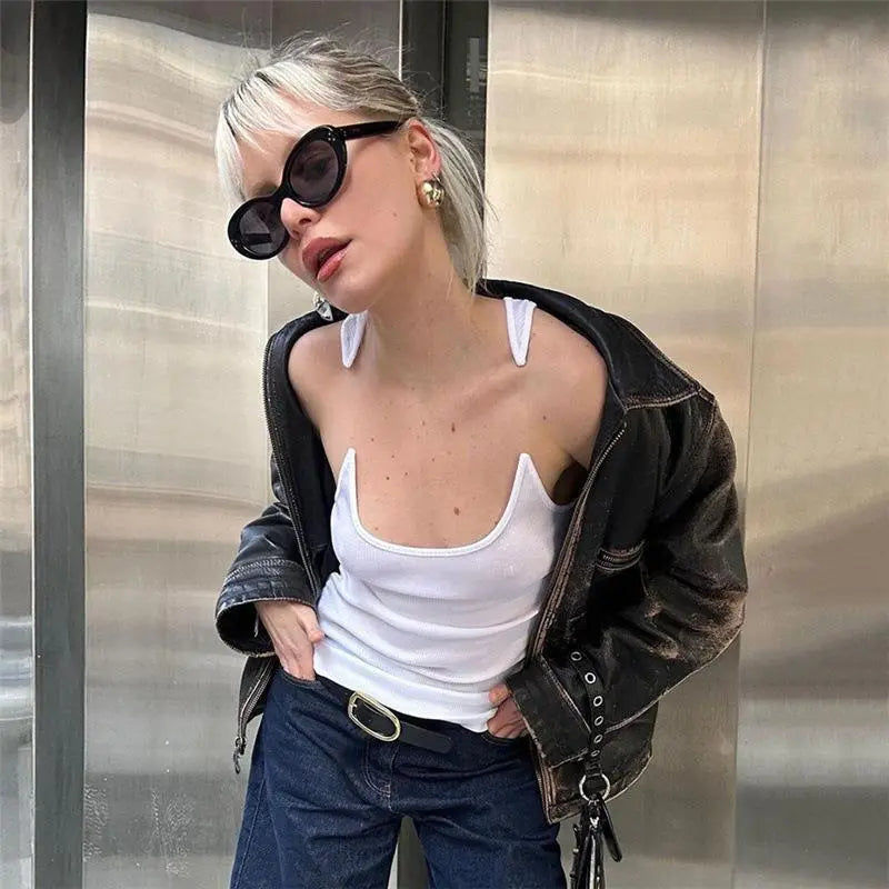 Y2K Invisible Camisole Vest Ins Fashion Slim U-neck Top Summer Women's Clothing 