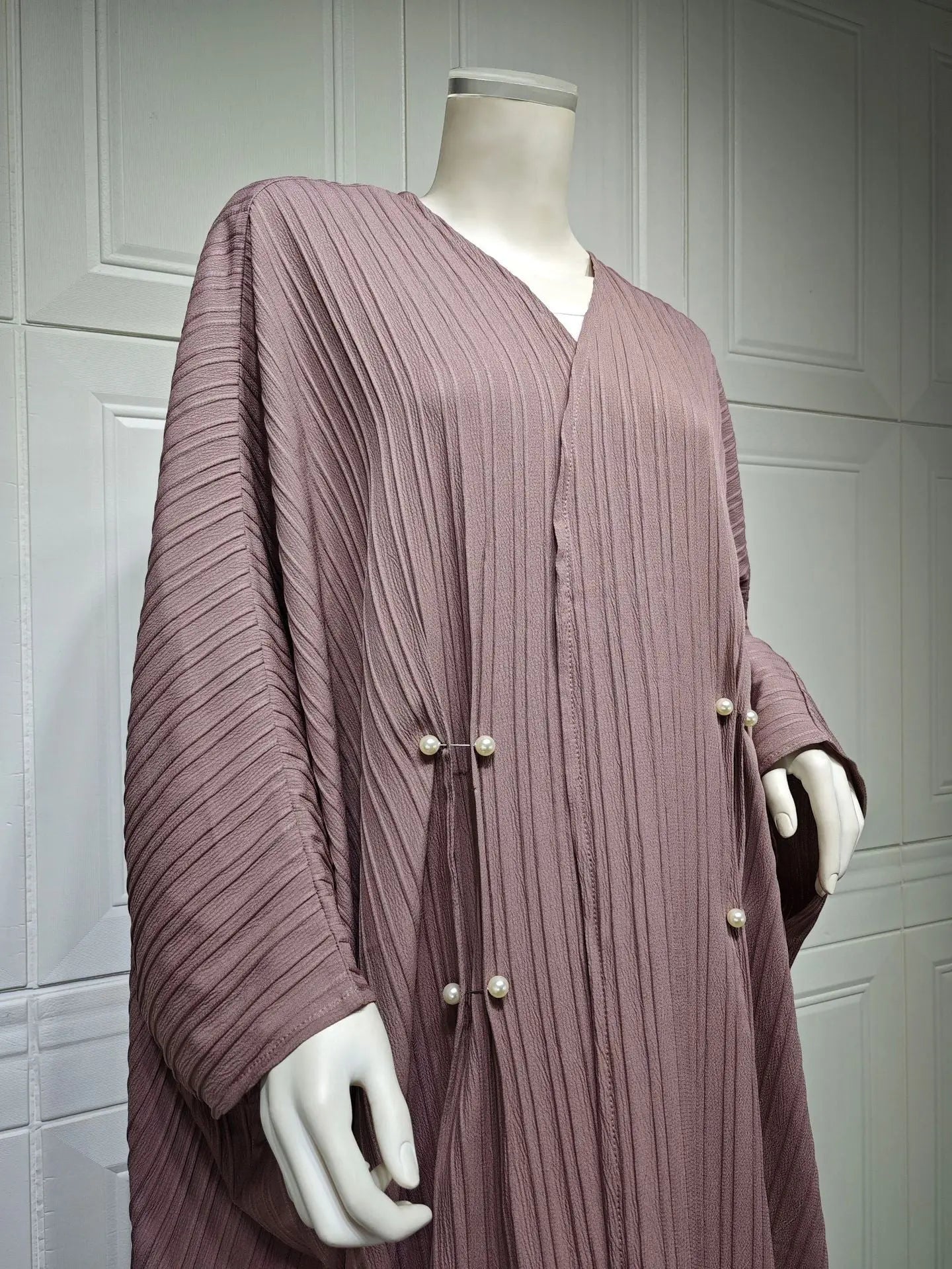 Muslim Women's Wear Modest Modern Fashion Turkish Striped Casual Plus Size Abaya Cardigan Robe 