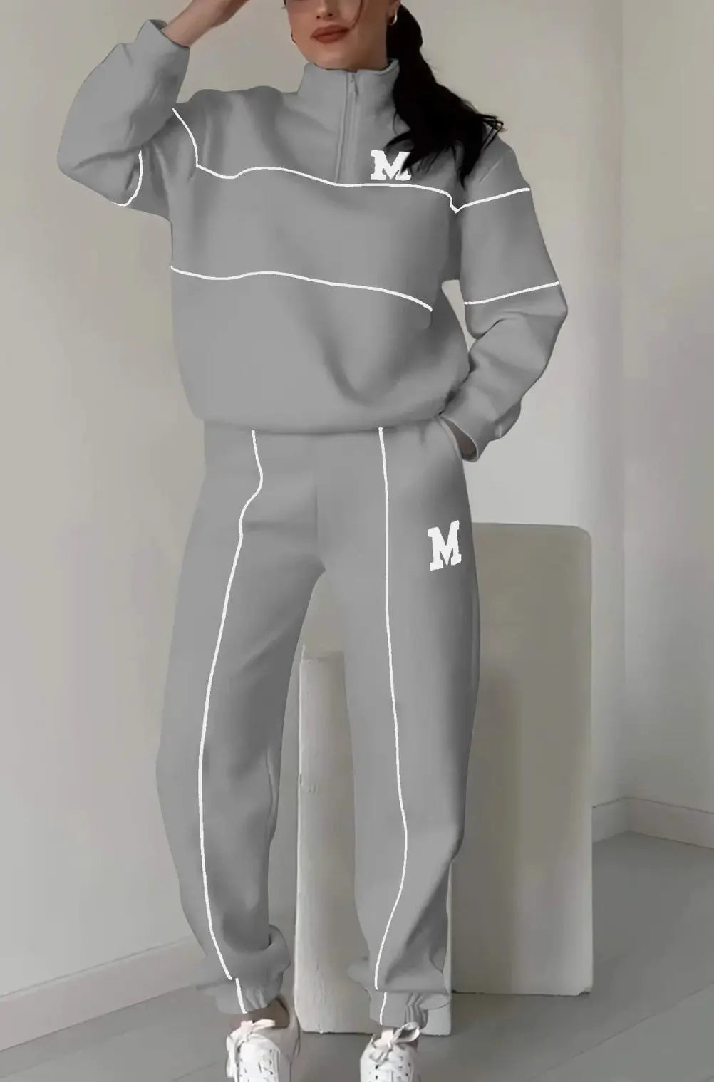 Women's 2 Piece Outfits Lounge Hoodless Pullover Sweatshirt 