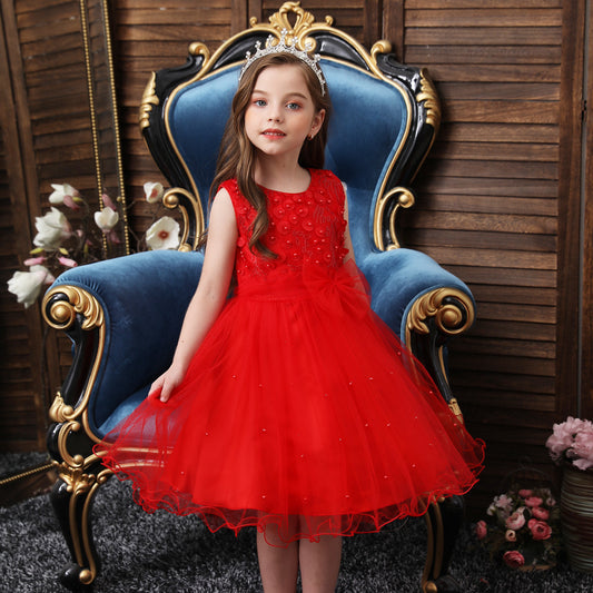 Children's Full Dress Girls' Wedding Dress Princess Tulle Tutu Dress Kindergarten Catwalk Performance Evening Dress