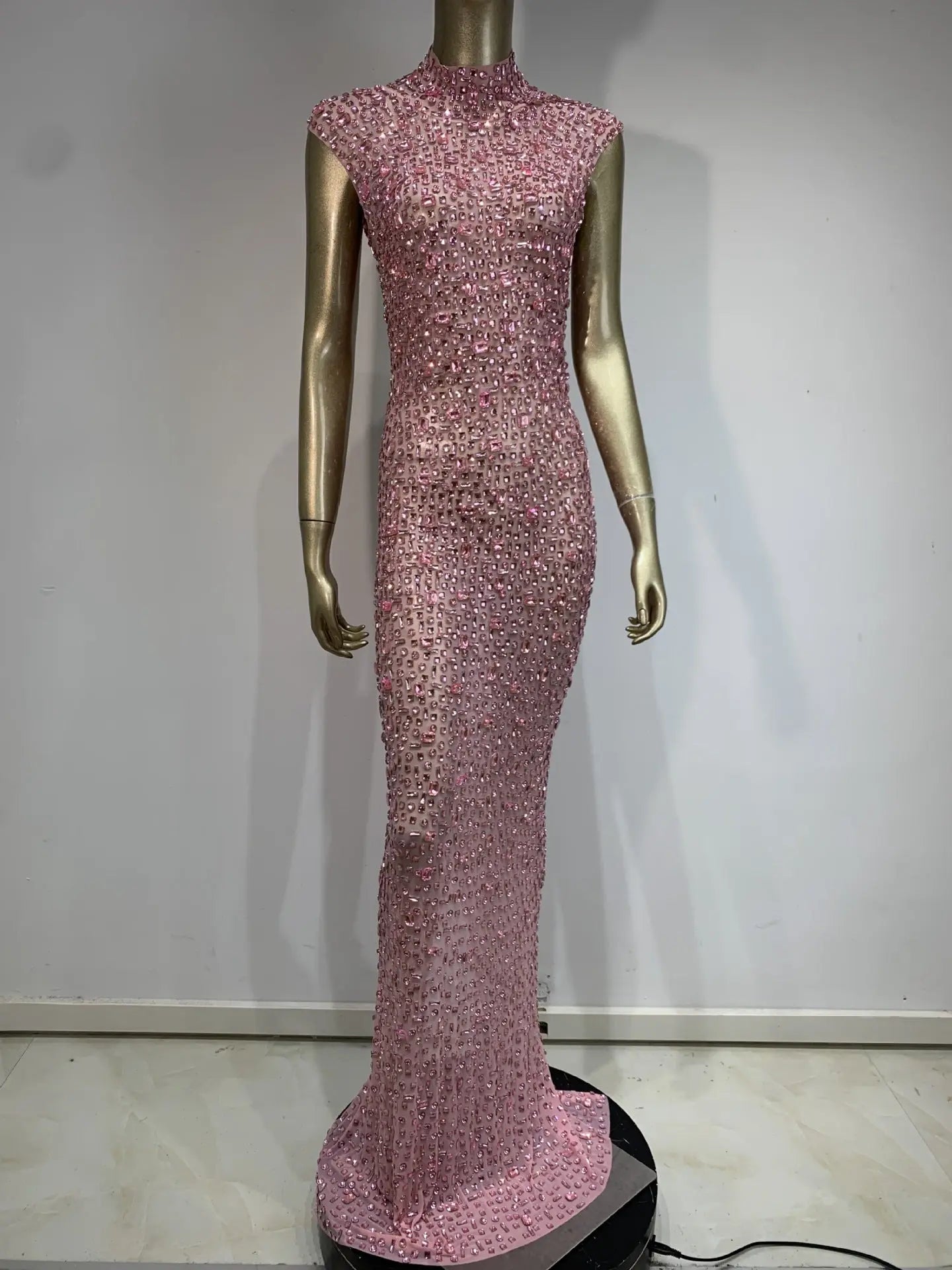 Rhinestone Dress Ball Party Long Dress Host Party Bridal Dress 