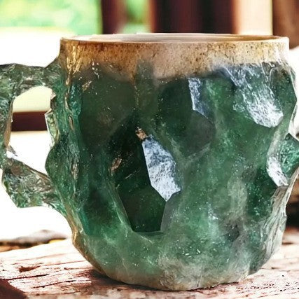 Crystal Coffee Mugs With Handles Elegant Fake Mineral Crystal Cup