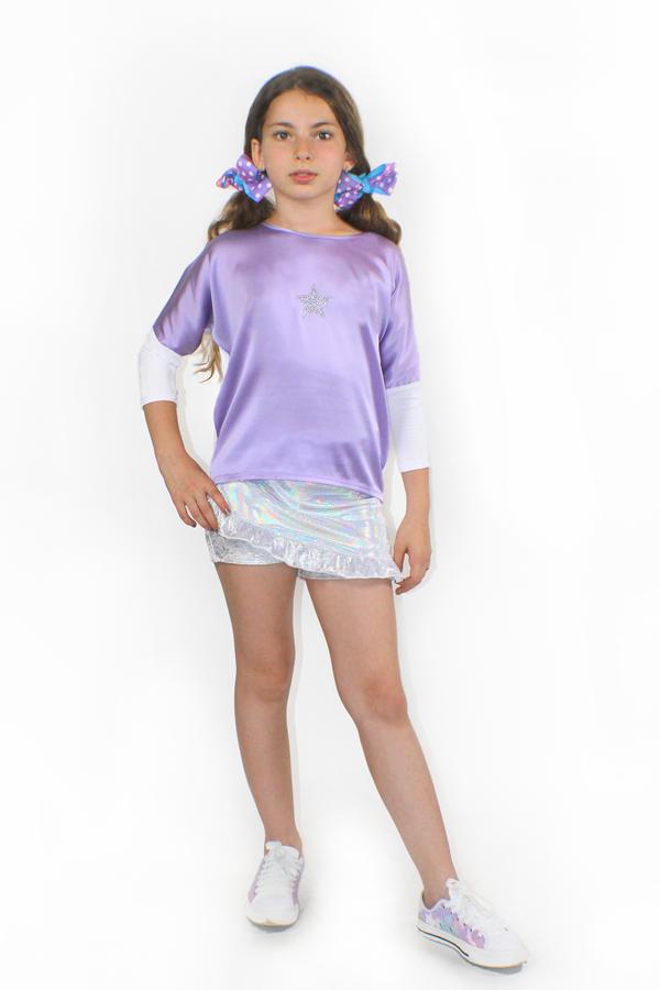 Emma, unicorn holographic short Skort