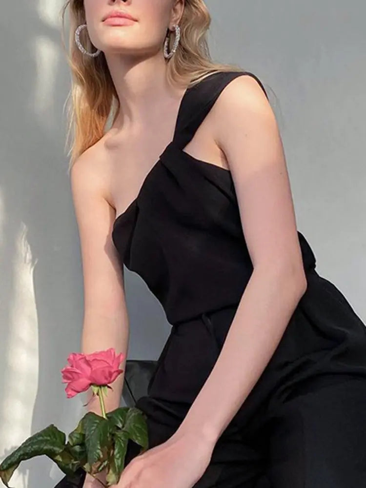 Fashionella one shoulder sexy tank tops 