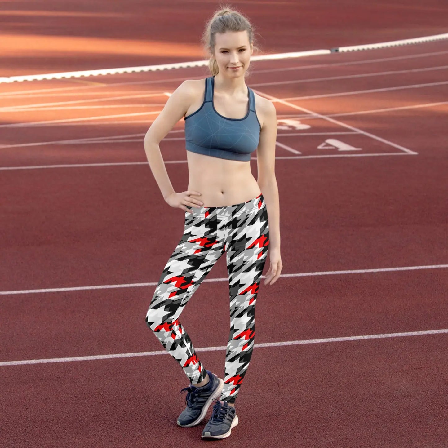Womens Sports Houndstooth Leggings 