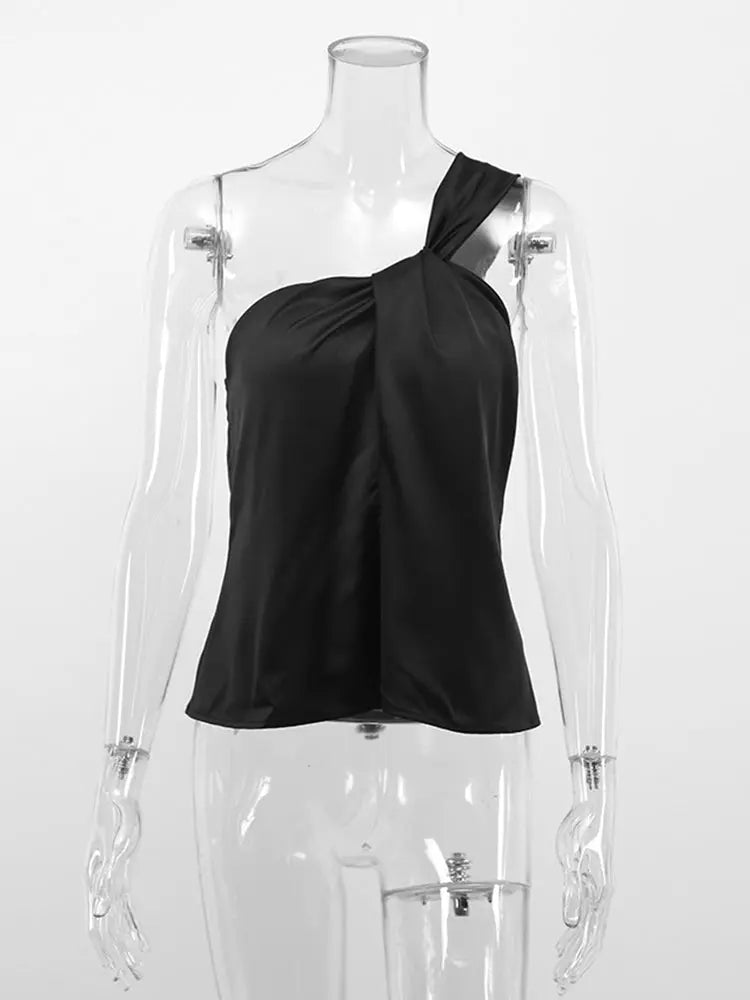 Fashionella one shoulder sexy tank tops 