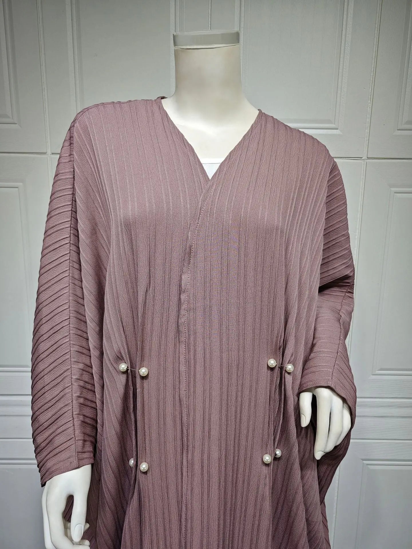 Muslim Women's Wear Modest Modern Fashion Turkish Striped Casual Plus Size Abaya Cardigan Robe 