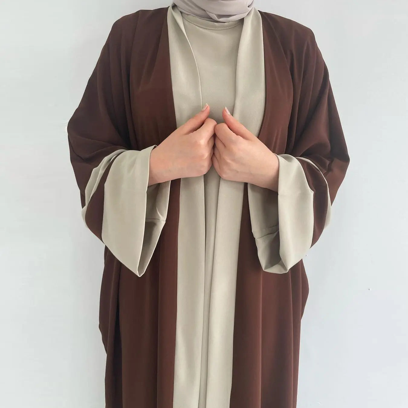 Women's Muslim Long Dress Abaya Two-piece Suit 